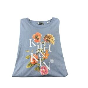 Kith & Kin Blue Floral Men's Graphic Cotton T Shirt Size XL Mint